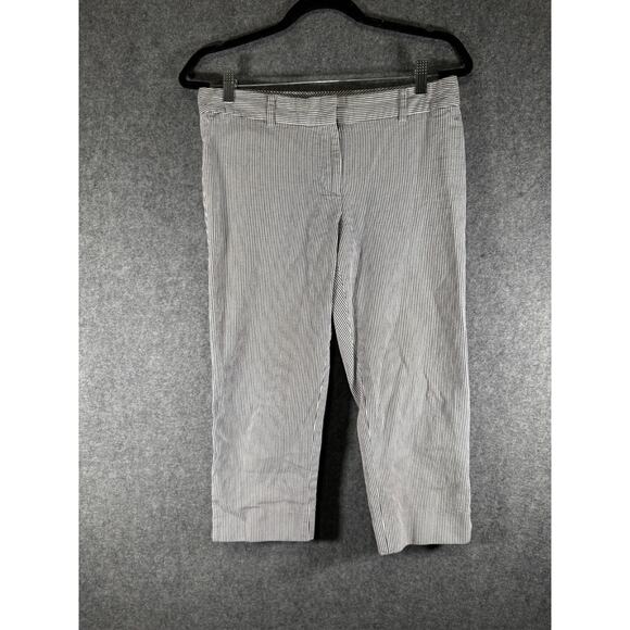 Talbots Pants‎ Women 8P Blue Striped Cropped Nautical Coastal Summer Preppy - Picture 1 of 7